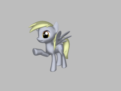 Size: 1200x900 | Tagged: safe, derpy hooves, pegasus, pony, g4, 3d, female, hoofbump, mare, raised hoof, simple background, solo