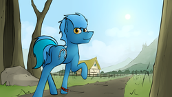 Size: 3000x1687 | Tagged: safe, artist:marsminer, oc, oc only, oc:ice walker, ponyville, solo