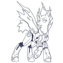 Size: 625x625 | Tagged: safe, artist:dinkelion, oc, oc only, oc:doppel, changeling, armor, crossover, mass effect, solo