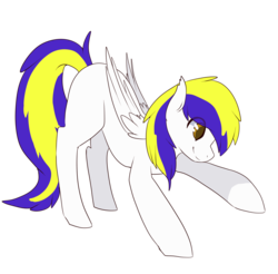 Size: 2505x2465 | Tagged: safe, artist:oddends, oc, oc only, oc:juby skylines, pegasus, pony, high res, leaning, poking, smiling