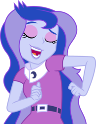 Size: 1032x1332 | Tagged: safe, artist:sketchmcreations, princess luna, vice principal luna, equestria girls, friendship games, g4, dancing, eyes closed, female, open mouth, simple background, solo, transparent background, vector
