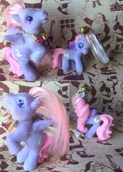 Size: 676x952 | Tagged: safe, artist:skypinpony, so soft twilight, twilight, g1, g3, christmas, customized toy, g1 to g3, generation leap, irl, ornament, photo