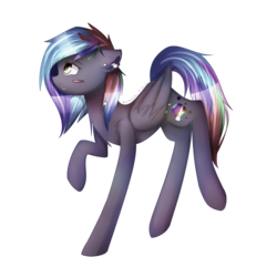 Size: 3600x3600 | Tagged: safe, artist:kurochhi, oc, oc only, oc:rainbow marble, pegasus, pony, high res, piercing, solo