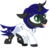 Size: 538x517 | Tagged: safe, artist:pepooni, oc, oc only, oc:dark matter, changeling, chibi, clothes, lab coat, solo