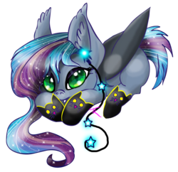 Size: 1282x1240 | Tagged: safe, artist:theneithervoid, oc, oc only, oc:nashira, bat pony, pony, chibi, solo