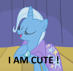 Size: 677x659 | Tagged: safe, edit, edited screencap, screencap, trixie, pony, unicorn, boast busters, g4, captain obvious, cropped, cute, female, i'm cute, mare, trixie is cute, truth