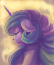 Size: 962x1166 | Tagged: safe, artist:viv-chibi-love, princess celestia, g4, eyes closed, female, floppy ears, magic, solo