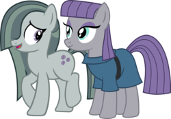 Size: 1490x1033 | Tagged: safe, artist:sparkblitz, marble pie, maud pie, earth pony, pony, g4, cute, duo, duo female, female, marblebetes, mare, maudabetes, pie sisters, simple background, sisters, smiling, transparent background, when she smiles