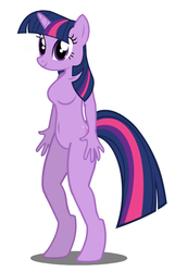 Size: 487x755 | Tagged: safe, artist:flash equestria photography, twilight sparkle, anthro, unguligrade anthro, g4, barbie doll anatomy, belly button, body horror, breasts, eldritch abomination, featureless breasts, female, simple background, solo, white background, why