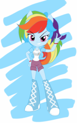 Size: 1000x1600 | Tagged: safe, artist:theroyalprincesses, rainbow dash, equestria girls, g4, chibi, doll, equestria girls minis, female, grin, peace sign, solo, toy