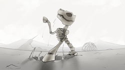 Size: 2989x1687 | Tagged: safe, artist:marsminer, dead, skeleton, solo