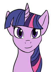 Size: 600x814 | Tagged: safe, artist:kuri_art, twilight sparkle, g4, female, looking at you, simple background, smiling, solo