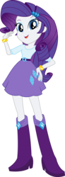 Size: 5174x14088 | Tagged: safe, artist:sugar-loop, rarity, human, equestria girls, g4, .ai available, .svg available, absurd resolution, belt, boots, bracelet, clothes, female, hand on hip, high heel boots, jewelry, open mouth, shirt, shoes, simple background, skirt, solo, transparent background, vector