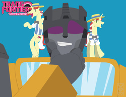 Size: 3300x2550 | Tagged: safe, artist:inspectornills, flam, flim, g4, crossover, flim flam brothers, high res, swindle, transformers