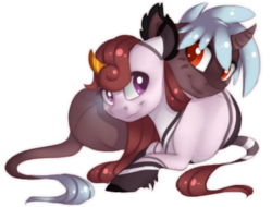 Size: 400x304 | Tagged: safe, artist:silentwulv, oc, oc only, oc:arctos, oc:thura, prone