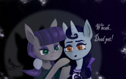 Size: 1720x1080 | Tagged: safe, artist:achmeddb, boulder (g4), maud pie, moonlight raven, pony, unicorn, g4, female, mare, over the moon