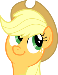 Size: 4892x6326 | Tagged: safe, artist:zerogamer37, applejack, g4, absurd resolution, female, looking up, simple background, smiling, solo, transparent background, vector