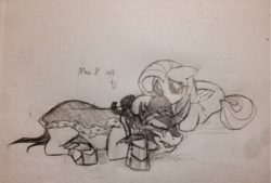 Size: 1156x780 | Tagged: safe, fluttershy, king sombra, g4, comforting, crying, traditional art