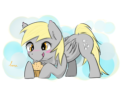 Size: 2000x1500 | Tagged: safe, artist:kanaowo, derpy hooves, pegasus, pony, g4, female, food, mare, muffin, solo