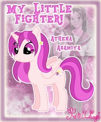Size: 815x980 | Tagged: safe, artist:kari-usagi, athena asamiya, king of fighters, my little fighter, ponified, snk