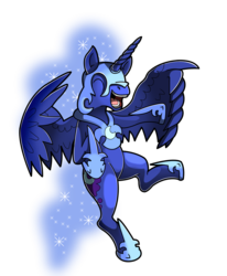 Size: 2265x2745 | Tagged: safe, artist:angelwaveo6, nightmare moon, g4, eyes closed, female, flying, high res, laughing, simple background, solo, transparent background