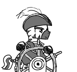 Size: 640x600 | Tagged: safe, artist:ficficponyfic, oc, oc only, zebra, colt quest, adult, anchor, boat, captain, clothes, confident, cutie mark, cyoa, hat, male, sailor, ship, smiling, stallion, story included, wheel