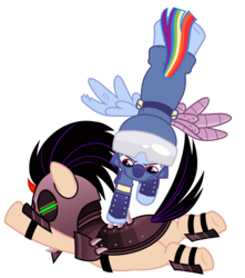 Size: 6455x7296 | Tagged: safe, artist:greenmachine987, rainbow dash, g4, the cutie re-mark, absurd resolution, alternate timeline, amputee, apocalypse dash, armor, augmented, badass, crystal war timeline, glowing eyes, injured, mind control, photoshop, prosthetic limb, prosthetic wing, prosthetics, simple background, sombra soldier, spikes, transparent background, vector, you know for kids