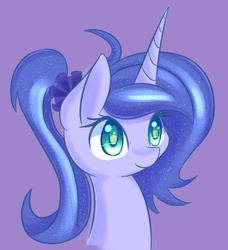 Size: 1280x1403 | Tagged: safe, artist:kawaiipony2, princess luna, g4, alternate hairstyle, female, ponytail, scrunchie, solo