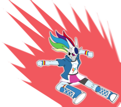 Size: 1350x1200 | Tagged: safe, artist:combatkaiser, rainbow dash, equestria girls, g4, 20% cooler, aura, cooler, cooler (dbz), crossover, dragon ball, dragon ball z, female, helmet, kick, simple background, solo, transparent background