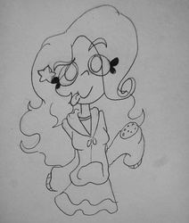 Size: 2448x2889 | Tagged: safe, artist:hihipuffy, trixie, equestria girls, g4, cookie, female, food, high res, solo, traditional art