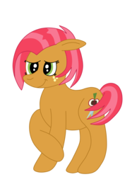Size: 1936x2592 | Tagged: safe, artist:squipycheetah, babs seed, earth pony, pony, bloom and gloom, g4, alternate cutie mark, crossed hooves, female, filly, floppy ears, freckles, looking at you, simple background, smiling, solo, transparent background, vector