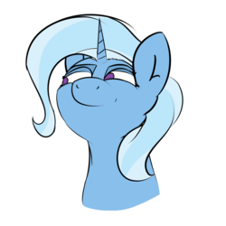 Size: 1700x1700 | Tagged: safe, artist:messenger, trixie, pony, unicorn, g4, bust, empty eyes, female, grin, mare, no catchlights, no pupils, simple background, smug, solo, transparent background