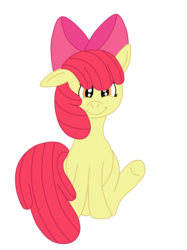 Size: 1936x2592 | Tagged: safe, artist:squipycheetah, apple bloom, earth pony, pony, g4, adorabloom, apple bloom's bow, bow, cute, female, filly, flly, floppy ears, hair bow, looking at you, simple background, sitting, smiling, solo, transparent background, vector