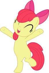 Size: 6000x8828 | Tagged: safe, artist:eagle1division, apple bloom, earth pony, pony, g4, ^^, absurd resolution, adorabloom, bipedal, cute, eyes closed, female, filly, foal, happy, jumping, open mouth, simple background, smiling, solo, standing, transparent background, vector