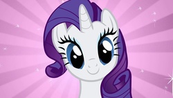 Size: 736x414 | Tagged: safe, rarity, pony, unicorn, g4, bust, c:, cute, female, looking at you, mare, portrait, smiling, solo, sparkles