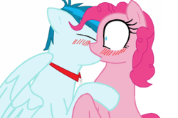 Size: 1060x705 | Tagged: safe, pinkie pie, thunderbass, equestria girls, g4, equestria girls ponified, kissing, pinkiebass, ponified, shipping