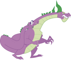Size: 9852x8364 | Tagged: safe, artist:j5a4, rarity, spike, dragon, pony, unicorn, comic:the rose of life, g4, absurd resolution, adult spike, duo, female, male, mare, older, pointing, simple background, spikezilla, transparent background, vector