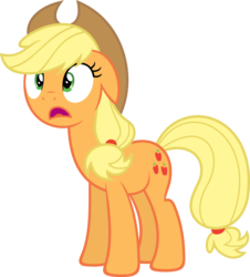Size: 5422x6000 | Tagged: safe, artist:slb94, applejack, g4, made in manehattan, absurd resolution, female, open mouth, shocked, simple background, solo, transparent background, vector