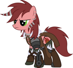Size: 3103x2904 | Tagged: safe, artist:duskthebatpack, oc, oc only, oc:fierce will, earth pony, pony, barbarian, bone, boots, clothes, cutie mark, earring, female, gauntlet, mare, necklace, piercing, shoulder pauldron, simple background, solo, transparent background, vector