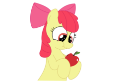 Size: 1500x1000 | Tagged: safe, artist:an-tonio, artist:railphotos, apple bloom, earth pony, pony, g4, adorabloom, apple, cute, female, filly, flat colors, foal, food, simple background, solo, transparent background, vector