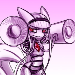 Size: 500x500 | Tagged: safe, artist:anthropony, oc, oc only, oc:anthro, robot, bass cannon