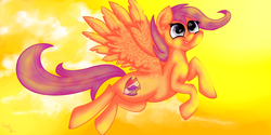 Size: 2000x1000 | Tagged: safe, artist:catz537, scootaloo, g4, cutie mark, female, flying, scootaloo can fly, solo, the cmc's cutie marks