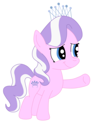 Size: 1936x2592 | Tagged: safe, artist:squipycheetah, diamond tiara, earth pony, pony, g4, cute, diamondbetes, female, filly, raised hoof, simple background, smiling, solo, tiara, transparent background, vector