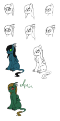 Size: 1000x2000 | Tagged: safe, artist:scarrly, oc, oc only, oc:jane, oc:sofie, dracony, hybrid, pony, claw, claws, colored sketch, concept art, female, fins, green eyes, mare, red eyes, sister, sisters, sitting, sketch, twins