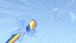 Size: 640x360 | Tagged: safe, screencap, rainbow dash, rarity, soarin', spitfire, pony, g4, falling, multiple characters, numbers, sky, solo focus, windswept mane