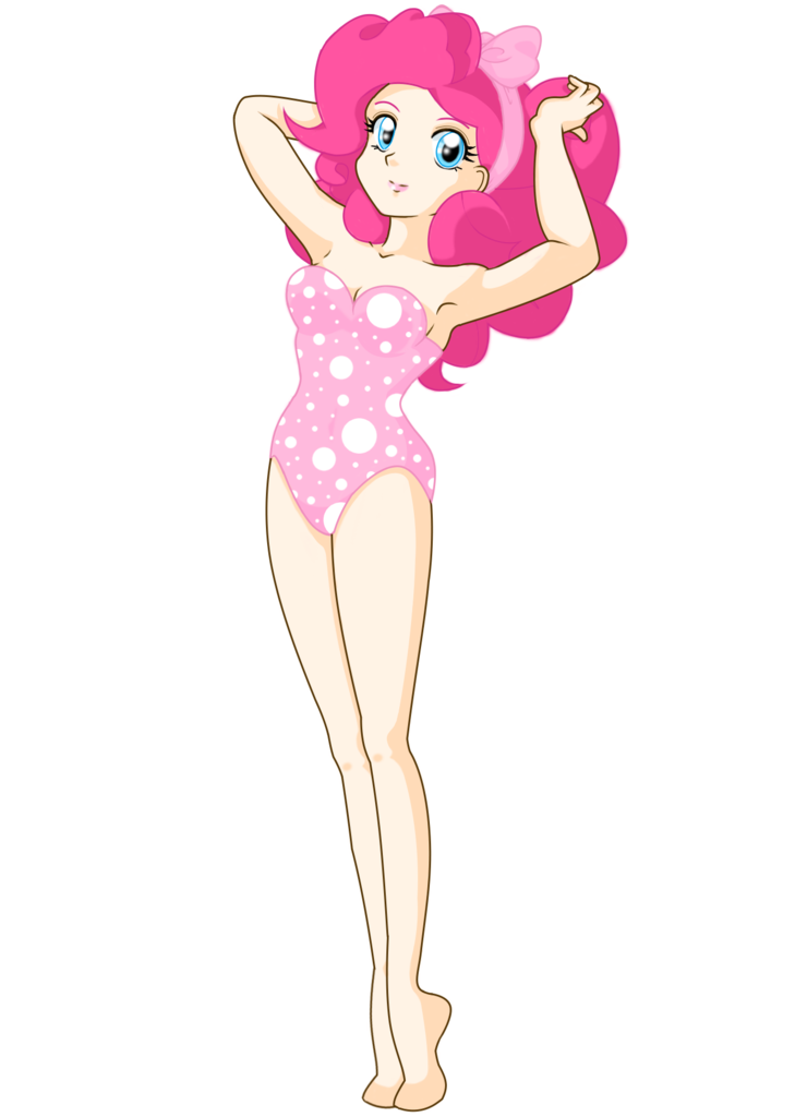 clothes, human, humanized, one-piece swimsuit, pinkie pie, pinup, safe, sim...