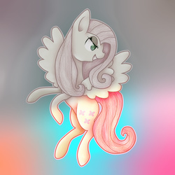 Size: 2500x2500 | Tagged: safe, artist:applejacks2, fluttershy, g4, discorded, female, flutterbitch, high res, solo