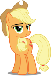 Size: 3403x5000 | Tagged: safe, artist:dashiesparkle, applejack, earth pony, pony, g4, absurd resolution, cowboy hat, female, hat, lidded eyes, looking at you, mare, simple background, smiling, solo, stetson, transparent background, vector