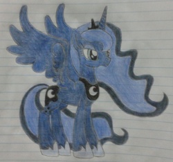 Size: 1024x958 | Tagged: safe, artist:cnsfan2, princess luna, g4, female, lined paper, solo, traditional art