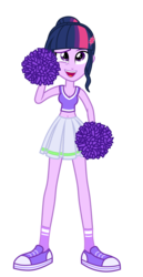 Size: 1800x3500 | Tagged: safe, alternate version, artist:mixiepie, sci-twi, twilight sparkle, equestria girls, friendship games, belly button, cheerleader, cheerleader sparkle, clothes, converse, female, midriff, missing accessory, open mouth, paint tool sai, pleated skirt, pom pom, shoes, simple background, skirt, sneakers, socks, solo, sports bra, transparent background